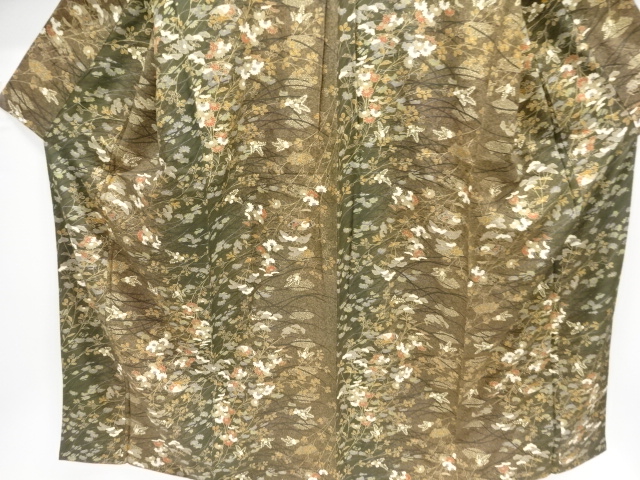  金彩菊に萩模様小紋着物